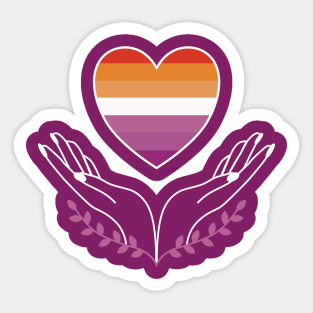 Lesbian Pride Flag Heart Sticker